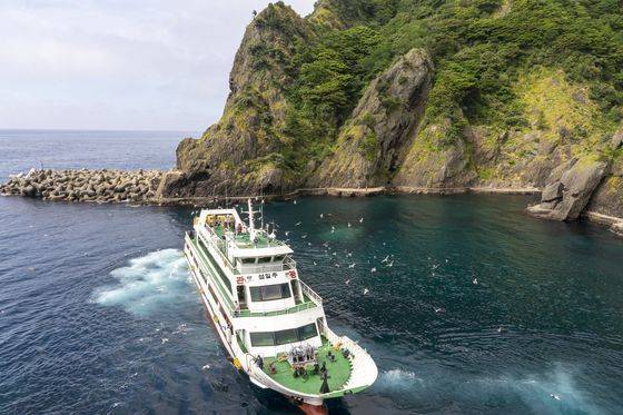 울릉도 도동항에서 출발하는 유람선. 울릉도 유람선 투어는 여행사 패키지상품의 대표 프로그램이다. 백종현 기자