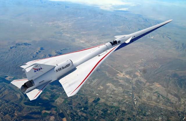 NASA의 초음속 비행기 X-59 (사진=NASA/록히드마틴)