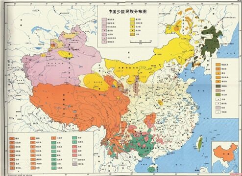 <“중국의 소수민족 분포도”/ https://blog.richmond.edu/livesofmaps/2017/03/03/the-map-of-chinas-ethnic-groups/>