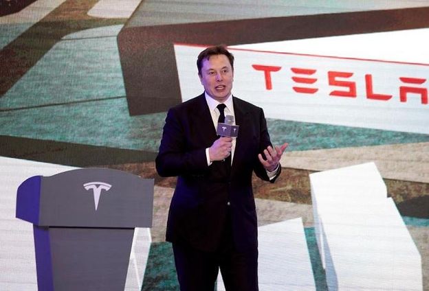 2020년 1월 중국 상하이에서 테슬라의 사업 계획을 발표하는 일론 머스크 테슬라 CEO. /뉴시스