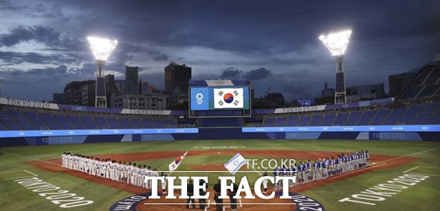 '2020 도쿄올림픽' 야구 B조 조별리그 1차전 대한민국과 이스라엘의 경기가 열린 일본 요코하마 스타디움.