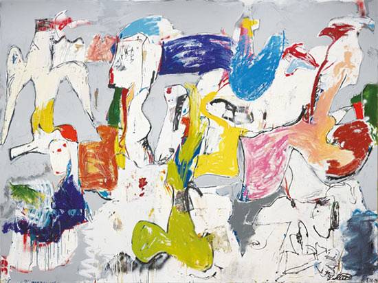 ‘높게 나는 새(High Flying Bird, 2014년)’. 2019년 11월 23일 크리스티 홍콩 경매에 출품돼 낮은 추정가의 10배가 넘는 금액(1572만5000홍콩달러, 약 23억원)에 낙찰, 그의 전작 가운데 가장 높은 경매가를 기록한 작품이다.