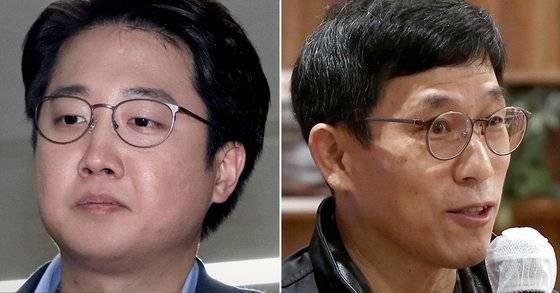 이준석 전 국민의힘 최고위원(왼쪽)과 진중권 전 동양대 교수. 뉴스1