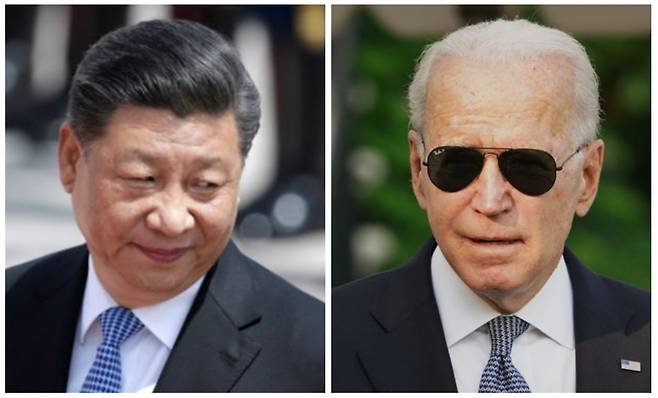 시진핑(習近平·왼쪽) 중국 국가 주석과 조 바이든 미국 대통령의 모습. [로이터, AFP]