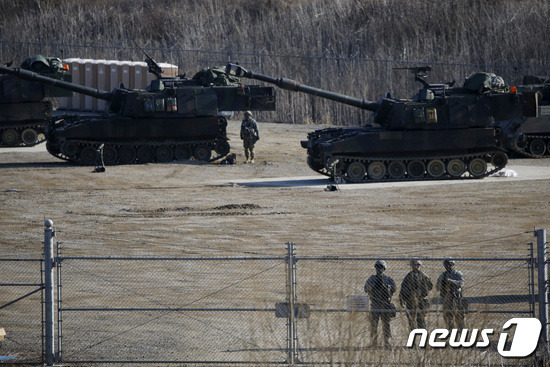 1556mm M109A6 중형 자주포. © 로이터=뉴스1