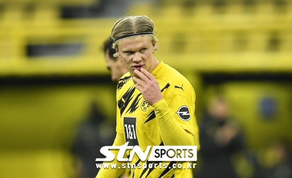보루시아 도르트문트 공격수 엘링 브라우트 홀란드. 사진｜뉴시스/AP