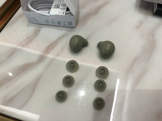 갤럭시 버즈2의 이어버드와 3종류의 사이즈가 있는 이어팁 /정혜진기자