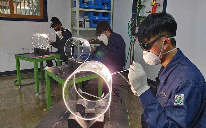 용접 실습하는 모습. /본인 제공