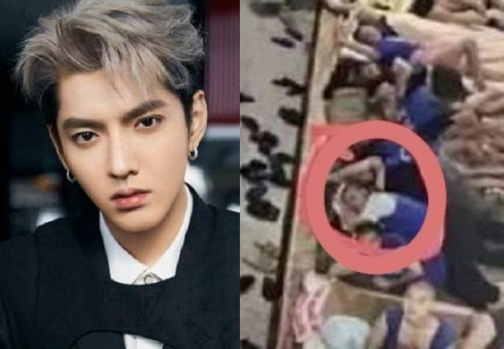 크리스 공식 인스타그램 캡처(왼쪽), 2일 중국의 연예 뉴스 네트워크에 올라온 구류된 엑소 전 멤버 크리스 추정 사진(오른쪽)