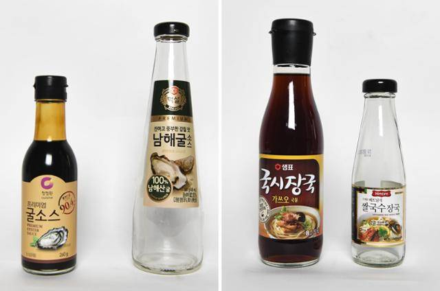 떼기 힘든 압착 플라스틱 마개를 쓰는 이유로 업체들은 "향과 같은 품질 보존을 위해서"라고 하지만, 쉽게 분리되는 일반 철 마개(오른쪽 용기)를 사용하는 업체도 있다. 한지은 인턴기자