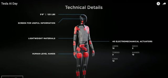 테슬라가 지난 8월19일 자사의 기술 이벤트 'AI 데이'에서 발표한 인간형 로봇 '테슬라봇'. /테슬라 유튜브 캡처
