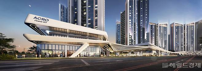 상가동까지 연결한 문주 형태는 그 규모가 더욱 커진다. 아크로드레브372 문주 설계안. [DL이앤씨 제공]