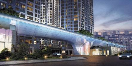 반포우성을 재건축한 ‘르엘 신반포 센트럴’(2022년8월 준공예정) 문주 [롯데건설 제공]