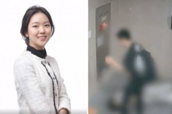 지난달 서울 마포구의 오피스텔에서 남자친구 B씨로부터 폭행을 당한 뒤 숨진 황예진(25)씨(왼쪽)와 폭행 당시 상황이 담긴 CCTV 화면. [SBS 방송 캡처]