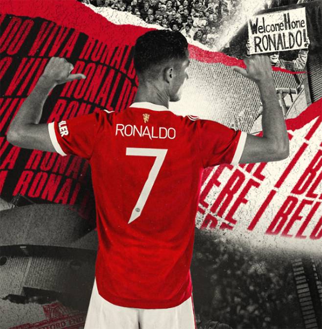 ▲ 호날두가 맨유에서 7번을 달고 뛴다