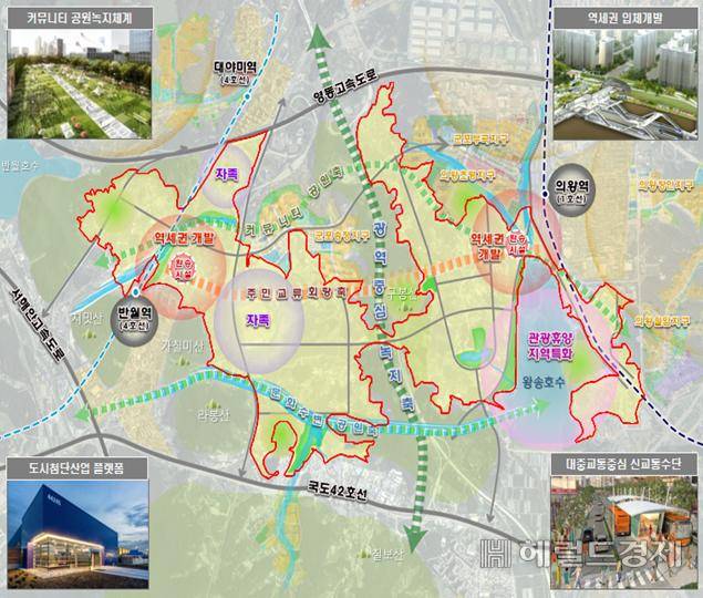 제3차 신규 공공택지 중 경기 의왕시 초평·월암·삼동, 군포시 도마교·부곡·대야미동, 안산시 건건·사사동 일대. [국토교통부 제공]