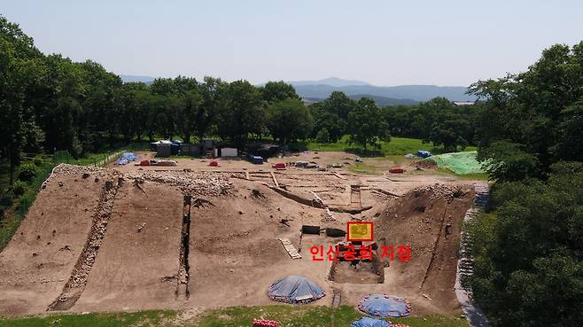 경주 월성 서성벽 인신공희 지점 [국립경주문화재연구소 제공. 재판매 및 DB 금지]