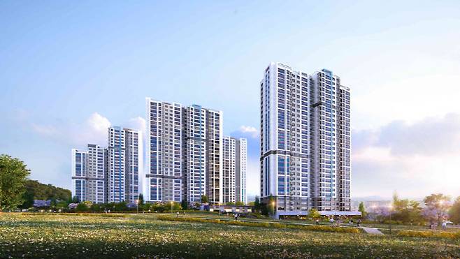 광양 한라비발디 센트럴마크 투시도 [사진 = 광양황금택지지구 지역주택조합]