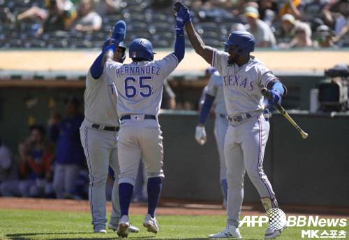 텍사스가 오클랜드에 위닝시리즈를 거뒀다. 사진(美 오클랜드)=ⓒAFPBBNews = News1