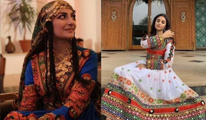 세계 각지에서 활동하는 아프간 여성들이 전통 옷 사진을 SNS에 올리고 있다. /사진= Waslat Hasrat-Nazimi 트위터 캡처, Sodaba Haidare트위터 캡처