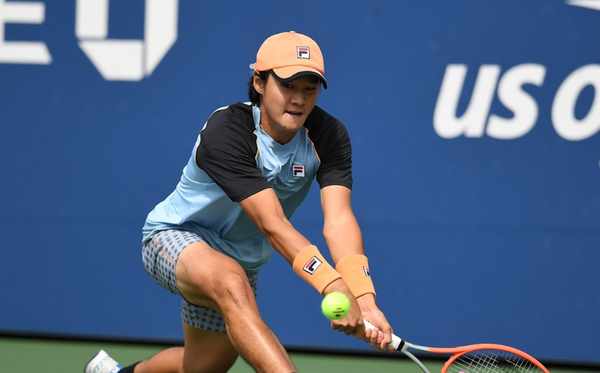 사진= US오픈 테니스대회에서 1회전을 치르는 권순우, US오픈 공식 홈페이지