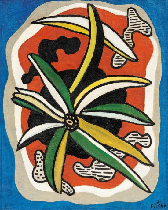 페르낭 레제의 'La Fleur Sur Fond Rouge'.