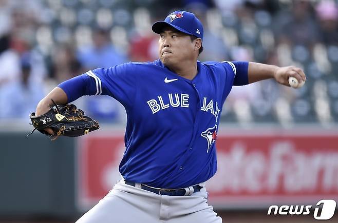 토론토 류현진이 18일(한국시간) 미네소타와 경기에 선발 등판한다.© AFP=뉴스1
