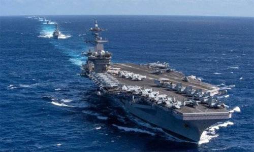 미국 핵추진 항공모함 ‘시어도어루스벨트’의 모습. 미 해군 트위터 캡처