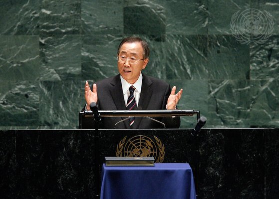 2006년 12월 14일(현지시간) 반기문 제8대 유엔 사무총장 취임식. 사진 유엔