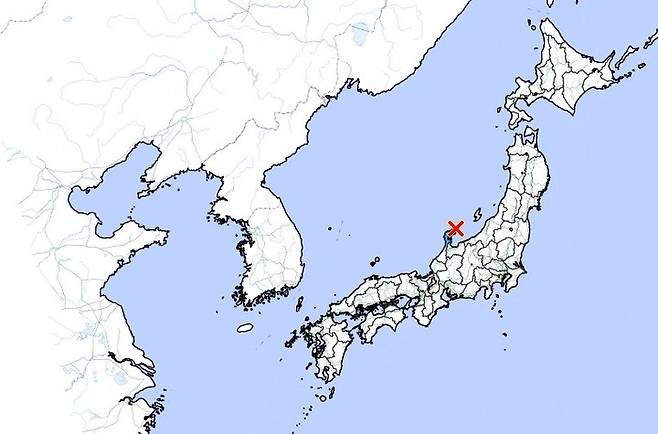 동해에 접한 일본 이시카와현 스즈에서 16일 저녁 규모 5.2 지진이 발생했다. (사진출처: 일본 기상청 캡처) 2021.09.16
