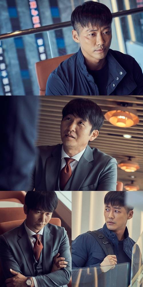 여객선 갑판 위에서 서로를 마주한 남궁민과 김종태의 모습이 포착됐다. 사진=MBC