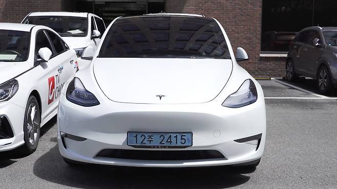 테슬라 모델Y 전면./변지희 기자