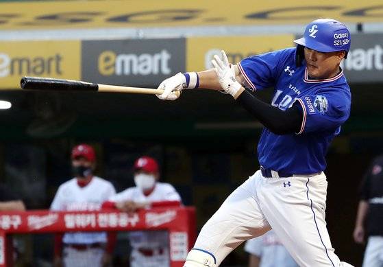 18일 SSG랜더스와의 원정경기에서 멀티 홈런으로 팀 승리를 이끈 삼성 오재일. [연합뉴스]