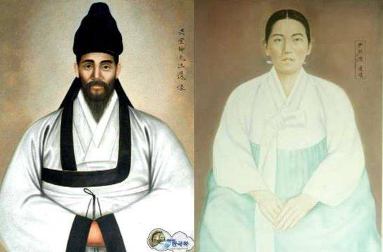 외당 유홍석 영정(사진 왼쪽)과 윤희순 의사 영정 [윤희순 기념사업회]