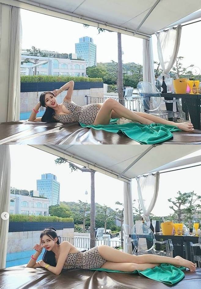 차영현 치어리더가 수영복 자태를 뽐냈다. 사진=차영현 SNS