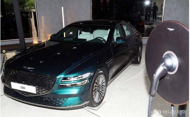 제네시스 G80 전동화 모델./사진=이기범 기자