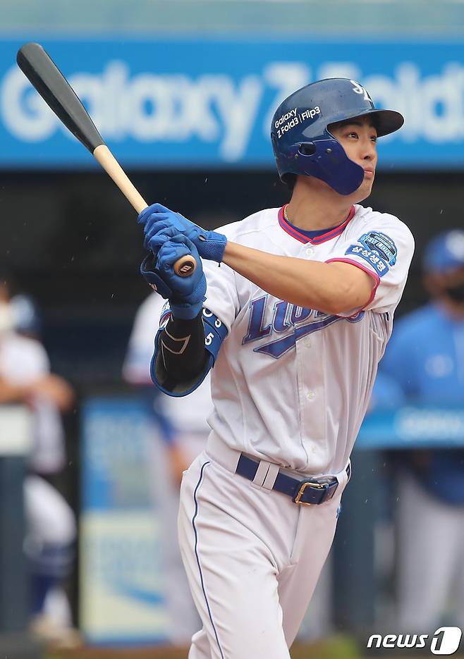 구자욱이 개인 통산 1번째 20홈런 20도루를 달성했다. 2021.9.1/뉴스1 © News1 공정식 기자