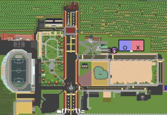 한남대학교 총동아리연합회 학생들이 메타버스에 구축한 한남대 전경.