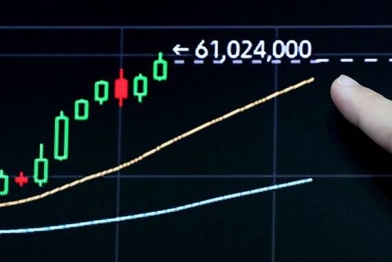 이달초 비트코인 가격이 지난 5월 중순 이후 처음으로 국내 거래가 기준 6000만원을 돌파했다./사진=뉴스1