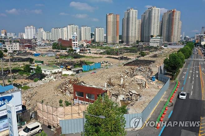 광주 학동4구역 철거건물 붕괴 상흔 [연합뉴스 자료사진]