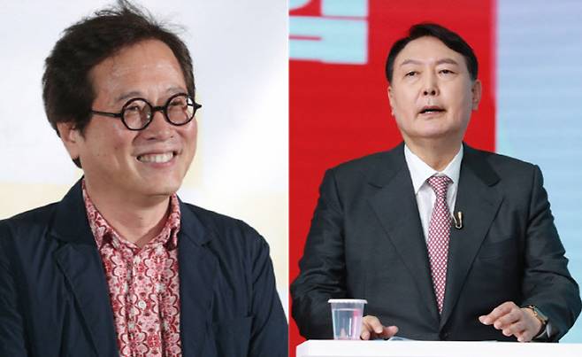 맛 칼럼니스트 황교익(왼)씨와 윤석열 전 검찰총장. (사진=연합뉴스, 국회사진기자단)