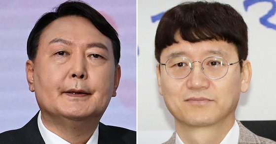 윤석열 전 검찰총장(왼쪽)과 김웅 국민의힘 의원. 연합뉴스