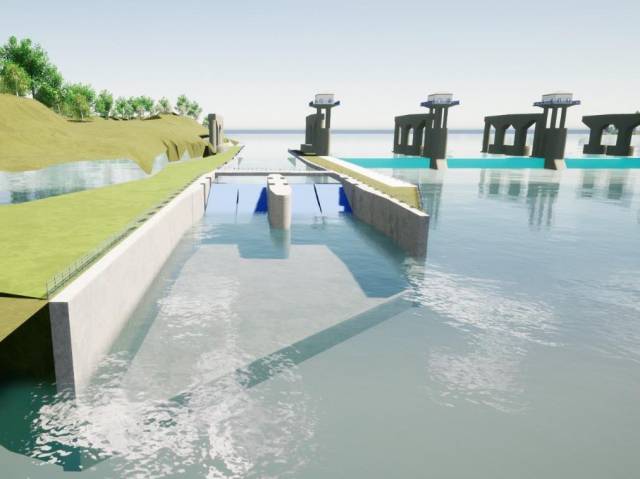 잠실수중보 소수력 발전시설 조감도.