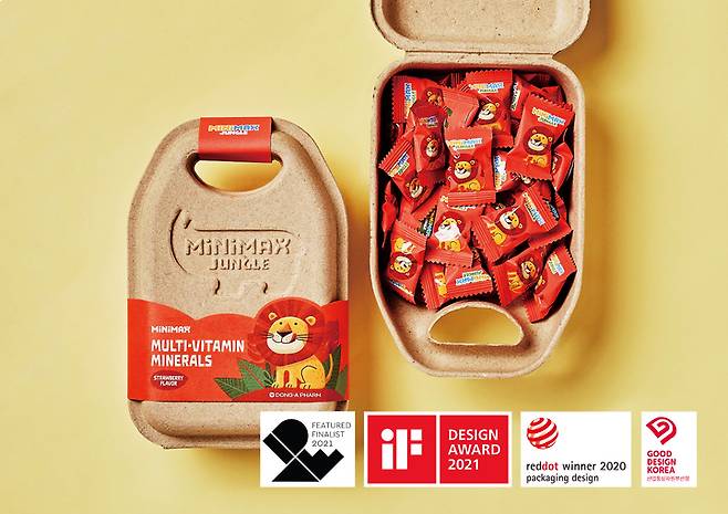 동아제약은 어린이 건강기능식품 미니막스가 국제 디자인 공모전 ‘IDEA 2021’(International Design Excellence Awards 2021) 패키지 부문에서 본상(파이널리스트)을 받았다고 24일 밝혔다.(사진=동아제약 제공) *재판매 및 DB 금지