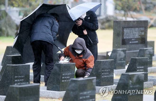 제 지내는 4·3 행방불명 희생자 유족 [연합뉴스 자료 사진]