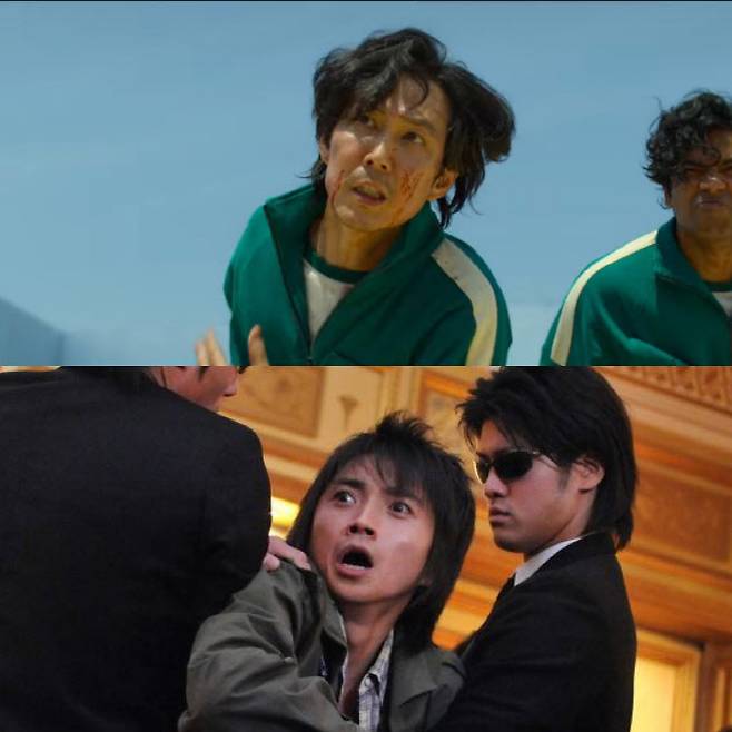 친구 보증을 섰다가 인생 역전게임에 참여하게 된 카이지(후지와라 타츠야). 딸 생일에 도박으로 딴 돈을 소매치기당한 성기훈(이정재)도 데스게임에 참가한다. (사진=넷플릭스)