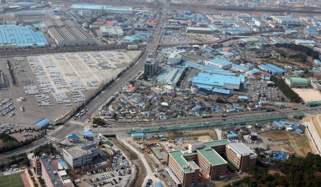 자동차 부품업체가 밀집해 있는 울산시 북구 오토밸리 주변. /사진제공=울산시
