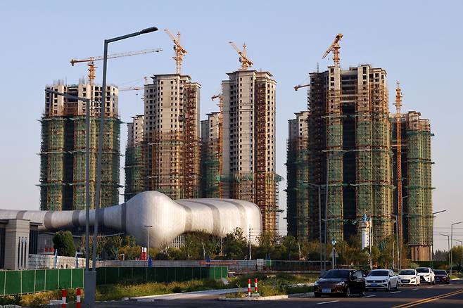 헝다 그룹이 중국 장쑤성 쑤저우에서 짓고 있는 거주 시설./연합뉴스