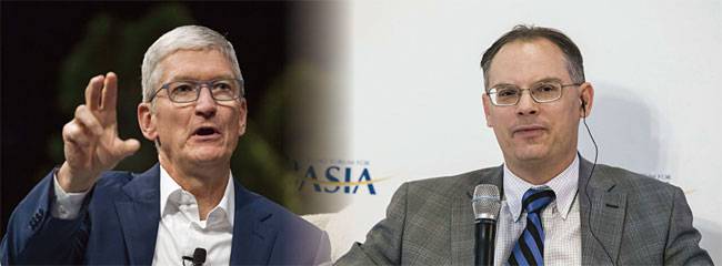 왼쪽부터 팀 쿡 애플 CEO, 팀 스위니 에픽게임즈 CEO. 사진 블룸버그