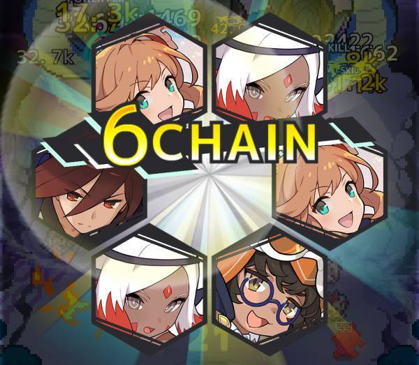 여러 명이 스킬 타이밍을 맞추면 체인 공격이 발동한다